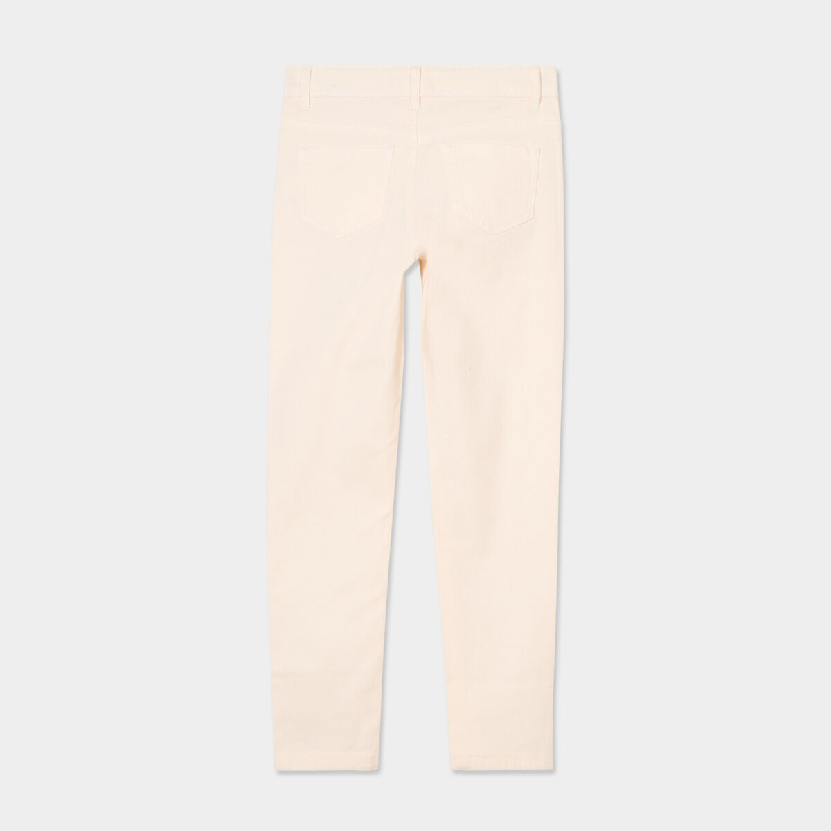 Pantalon skinny 5 poches coton creme fille