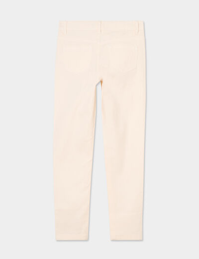Pantalon skinny 5 poches coton creme fille