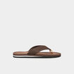 Tongs effet cuir marron homme