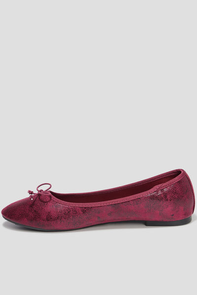 Ballerines irisées bordeaux femme