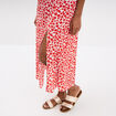 Jupe longue fendue fluide rouge femme