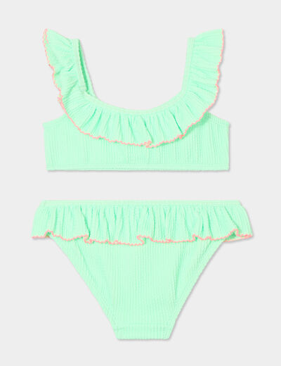 Maillot de bain 2 pièces vert clair fille