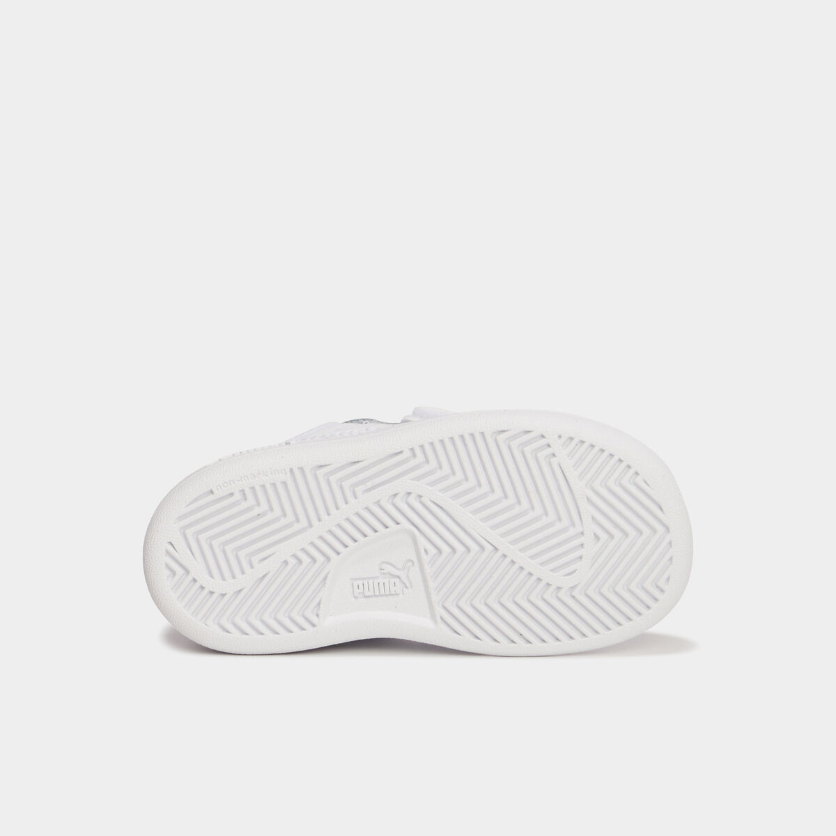 Tennis basses à scratchs en cuir Puma blanc bébé garçon