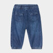 Jeans bas élastiqué coton bleu foncé bébé fille
