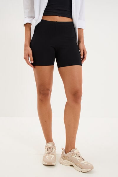 Short cycliste coton majoritaire noir femme