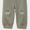 Pantalon de jogging patchs genoux coton vert kaki b&eacute;b&eacute; gar&ccedil;on