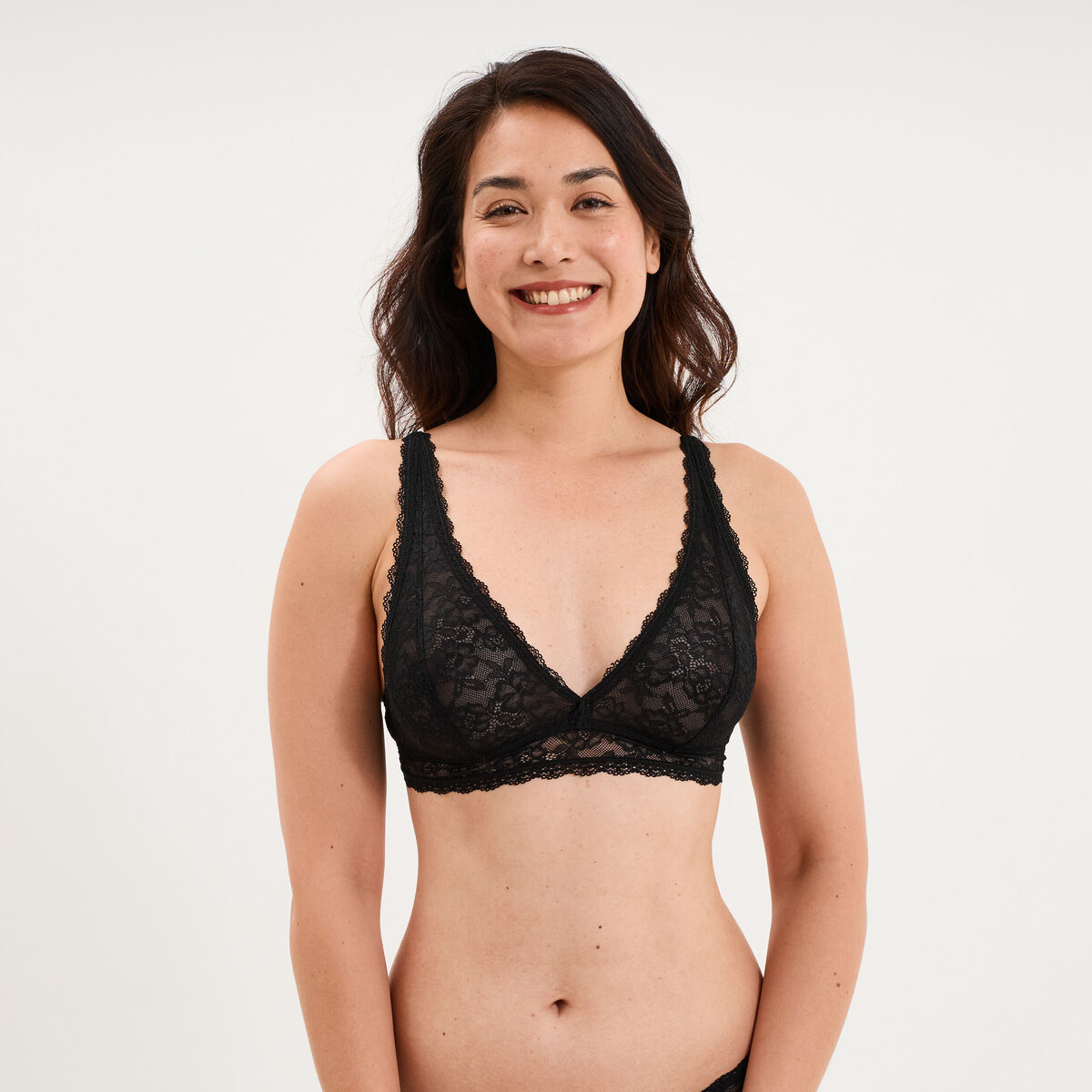 Soutien-gorge triangle dentelle noir femme