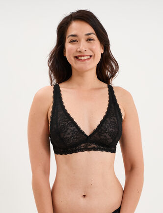 Soutien-gorge triangle dentelle noir femme