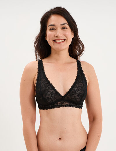Soutien-gorge triangle dentelle noir femme
