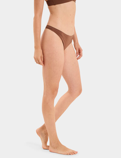 String microfibre sans coutures marron femme