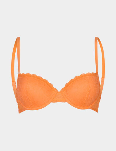 Soutien-gorge corbeille paddé dentelle orange femme