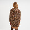 Robe sweat &agrave; capuche camel femme