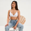 Soutien-gorge triangle padd&eacute; coton blanc femme