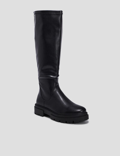 Bottes semelles crantées noir femme