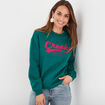Sweat col rond manches longues Creeks vert foncé femme