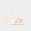 Sandales &agrave; scratchs semelle souple rose b&eacute;b&eacute; fille