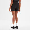 Jupe-short courte droite zipp&eacute;e noir femme