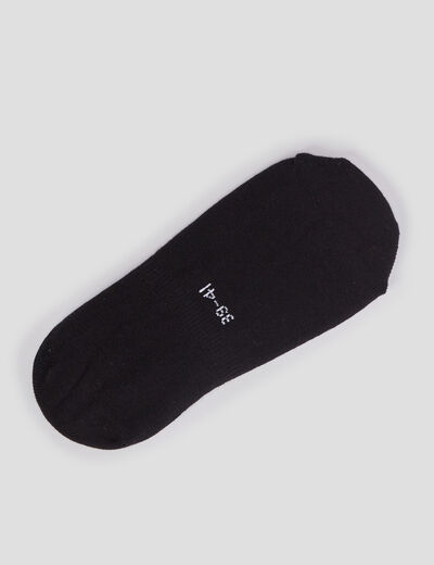 Lot 4 paires de chaussettes invisibles noir femme
