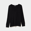 Pull col en V manches longues noir femme grande taille