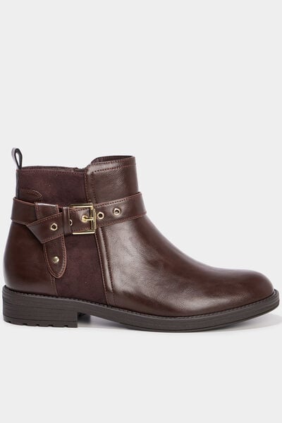 Bottines avec boucles et talons marron femme