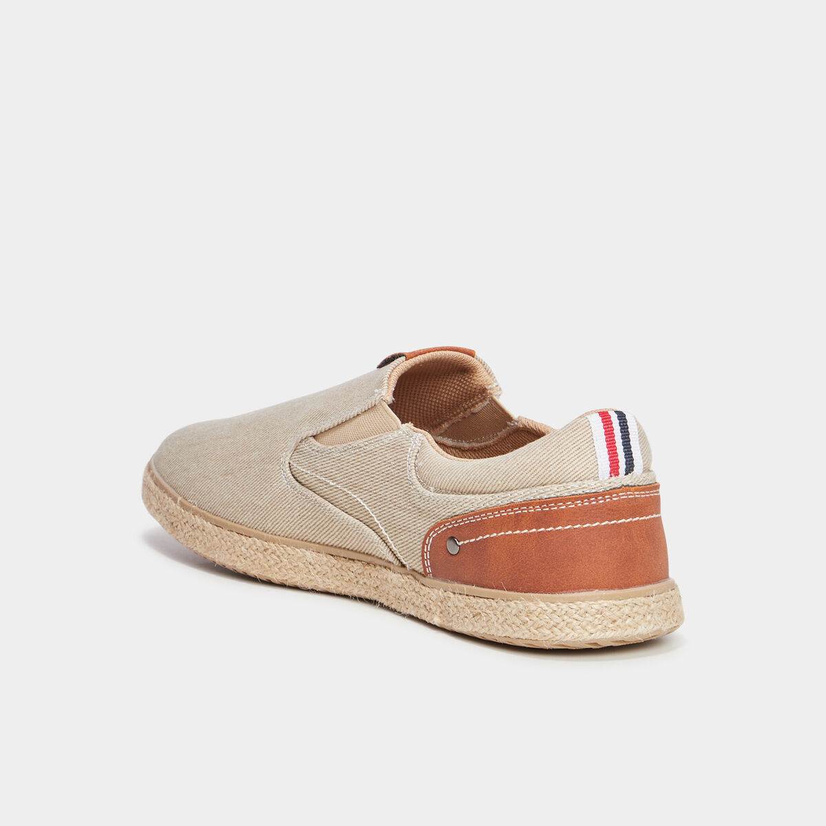 Slip-on confort toile effet espadrille sable homme