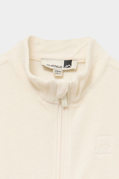 Gilet polaire zipp&eacute; manches longues blanc mixte