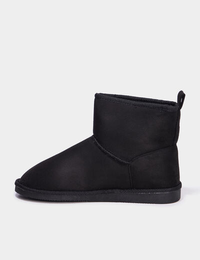 Bottines fourrées plates noir femme