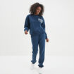 Pantalon jogging droit molleton bleu marine femme