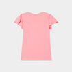 T-shirt à sequins manches volants coton rose fille