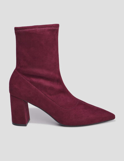 Bottines à talons bouts pointus rouge femme