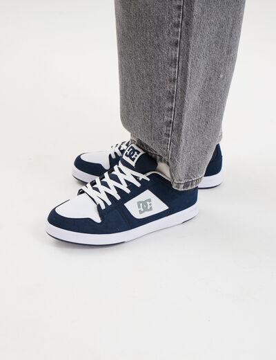 Baskets en cuir su&eacute;dine antid&eacute;rapantes bleu marine homme