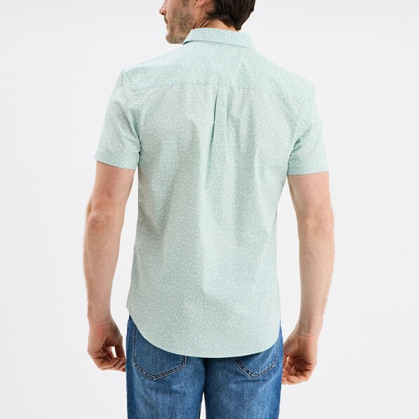chemise droite manches courtes coton vert pastel homme Chemise droite manches courtes coton vert pastel homme