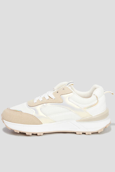 Baskets running bi-matière Creeks blanc femme