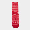 Lot 5 paires de chaussettes jacquard rouge femme