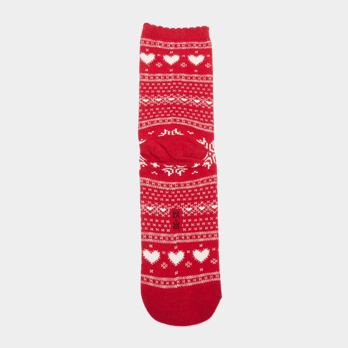 Lot 5 paires de chaussettes jacquard rouge femme