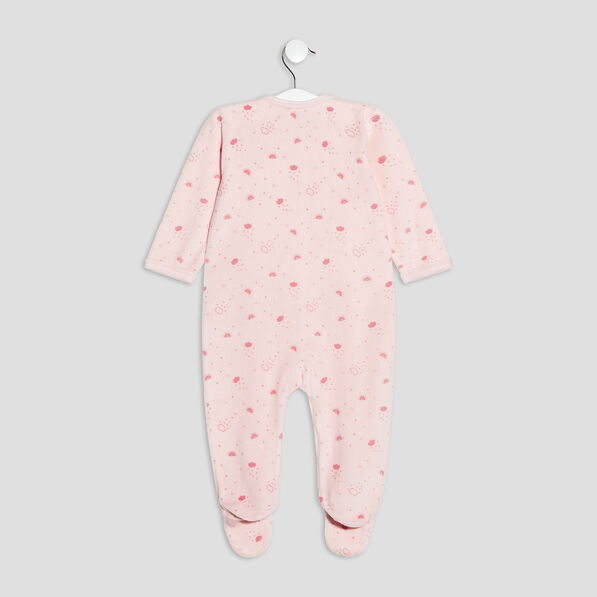 dors bien velours manches longues rose clair bebe Dors-bien velours manches longues rose clair bébé