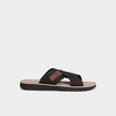 Sandales en cuir noir homme