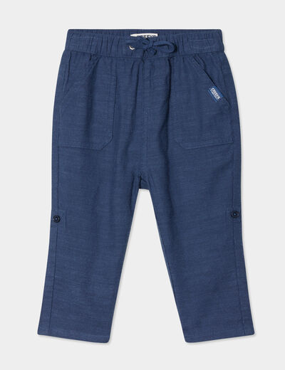 Pantalon short 2-en-1 coton Creeks bleu marine bébé garçon