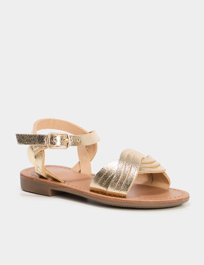 Sandales plates jaune or fille