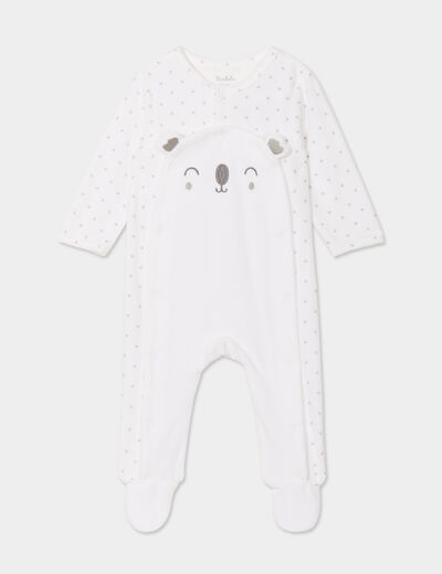 Dors-bien manches longues boutonné blanc bébé