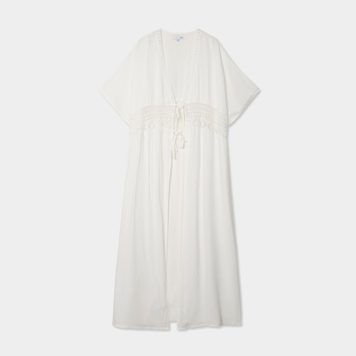 Robe de plage manches courtes blanc femme