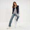 Veste sans manches effet polaire bleu marine femme