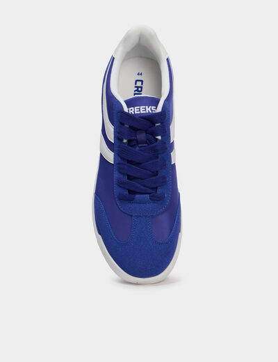 Tennis basses &agrave; lacets bleu homme