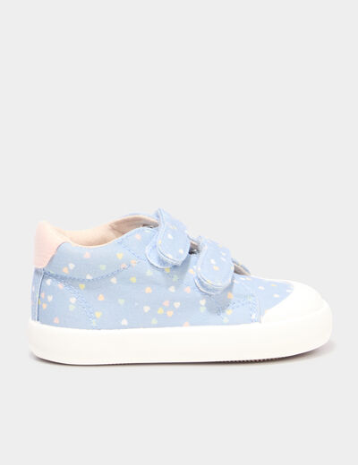 Baskets montantes scratchs bout renforc&eacute; bleu ciel b&eacute;b&eacute; fille