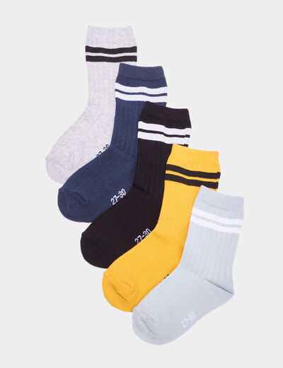 Lot 5 paires chaussettes sport multicolore garçon