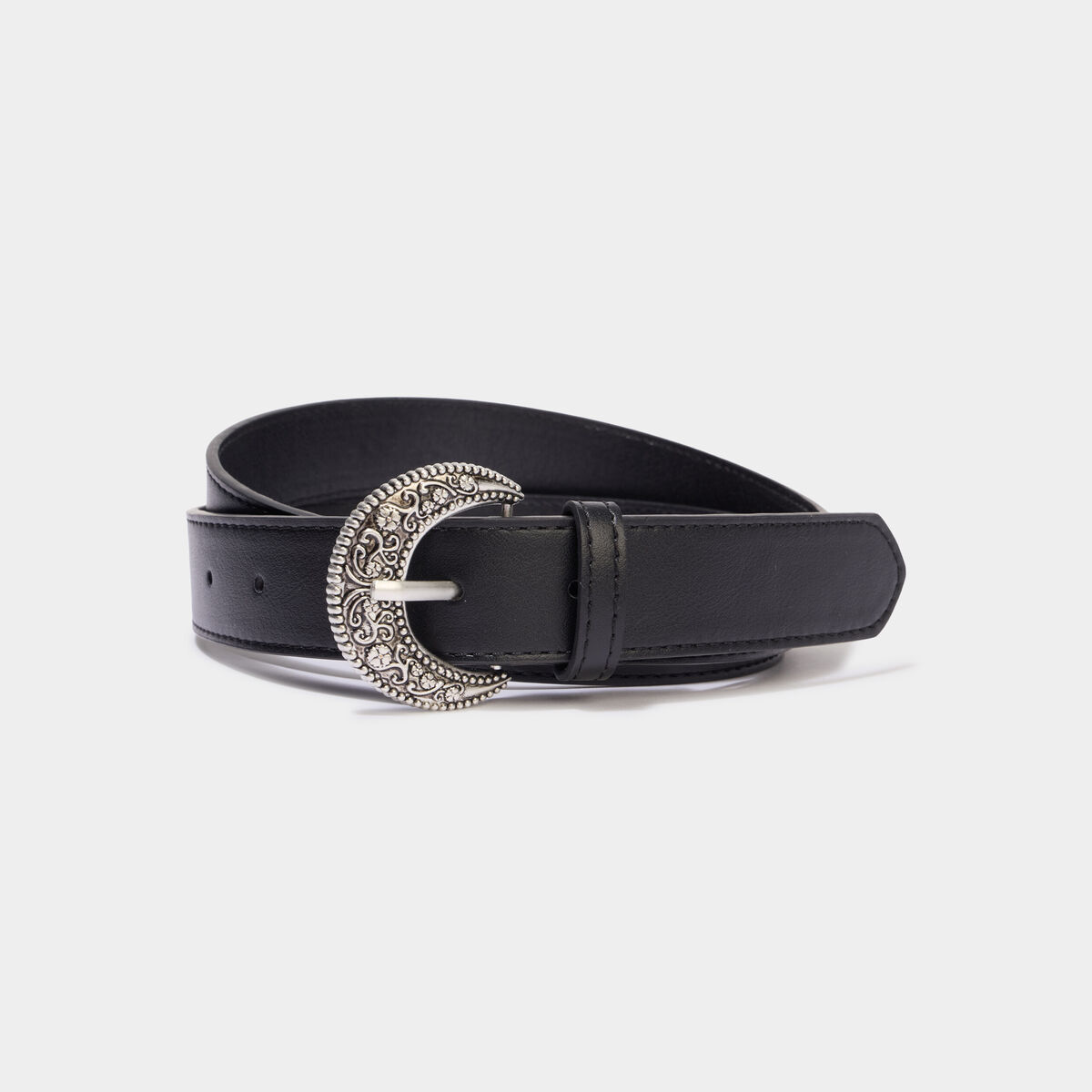 Ceinture avec boucle noir femme