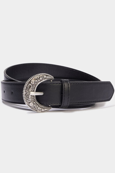 Ceinture avec boucle noir femme