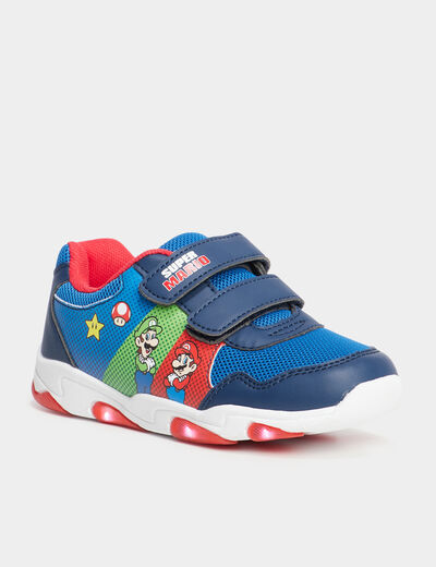Baskets running lumineuses Super Mario bleu garçon