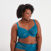 Soutien-gorge emboîtant en dentelle bleu canard femme grande taille