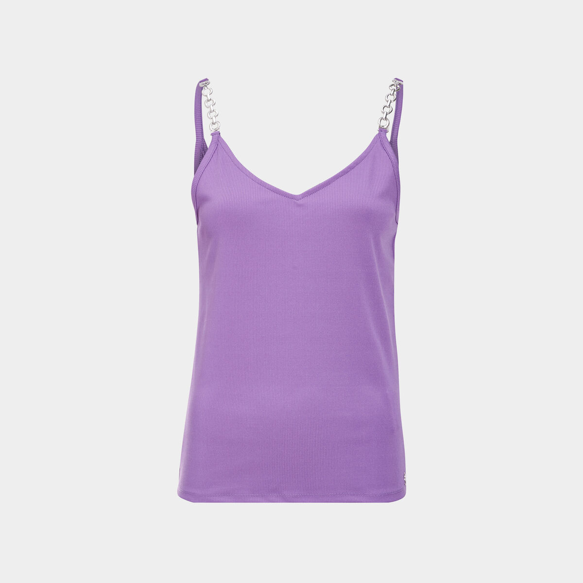 Débardeur à bretelles chaînes violet femme